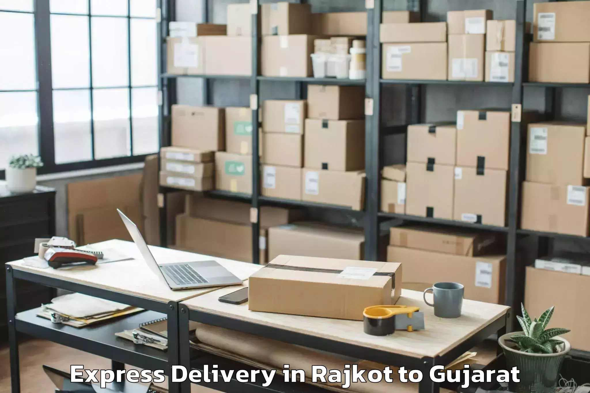 Professional Rajkot to Adalaj Express Delivery